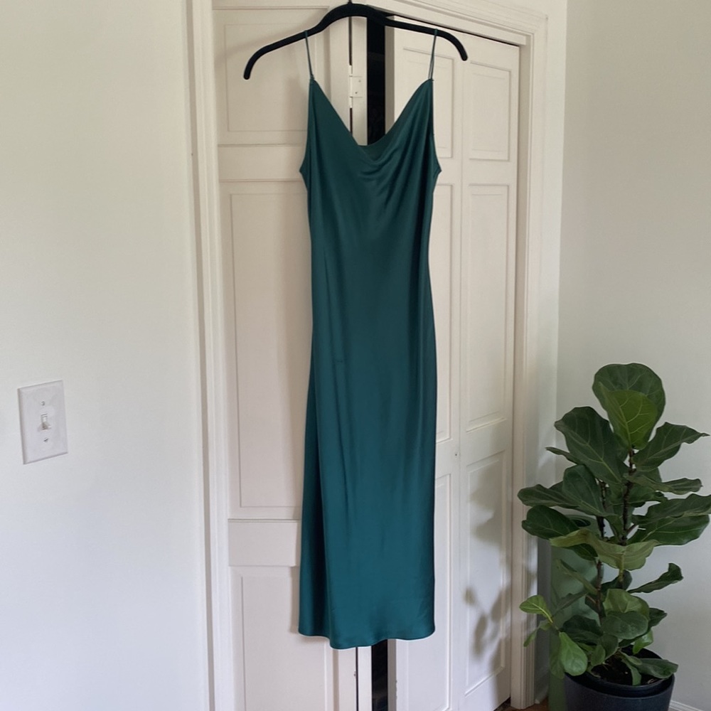 100% silk fleur du mal midi dress with adjustable straps